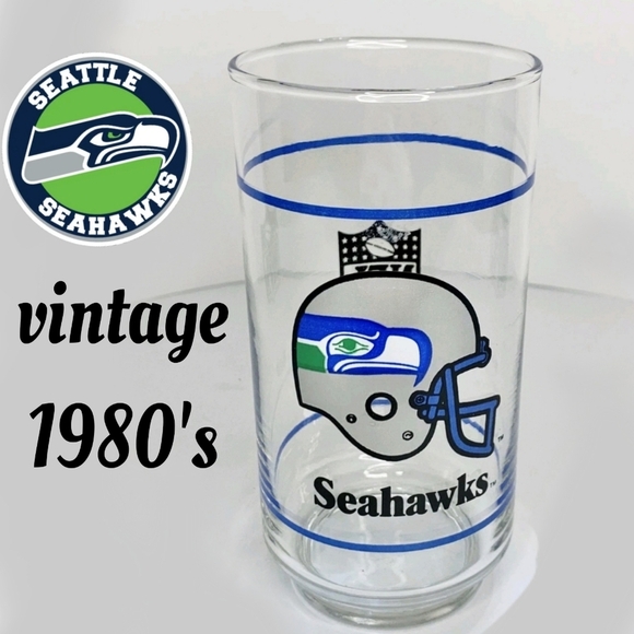 Vintage Seahawks NFL Mobil 16oz Tumbler Glass - Picture 1 of 3